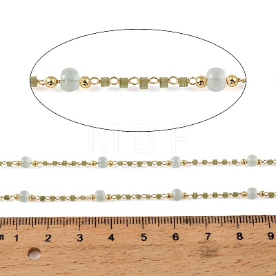 Handmade Brass Glass Beaded Chains GL-CBA1C06-01G-02-1