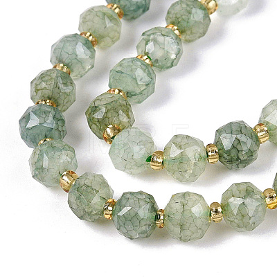 Ombre Effect Dyed Transparent Crackle Glass Beads Strands GLAA-Q111-8MM-02-1