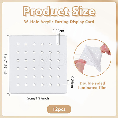 Acrylic Stud Earring Organizer Display Cards CDIS-WH0020-40A-01-1