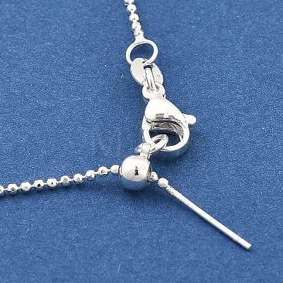 Adjustable Slider Brass Ball Chain Necklaces for Men Women NJEW-G160-13S-1