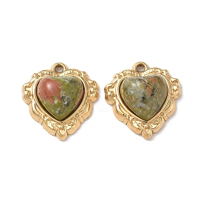 Natural Unakite Pendants STAS-P453-12G-03-1