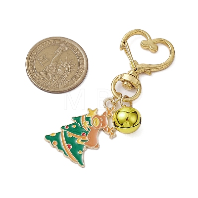 Christmas Tree & Deer Alloy Enamel Pendant Keychain KEYC-JKC00883-1