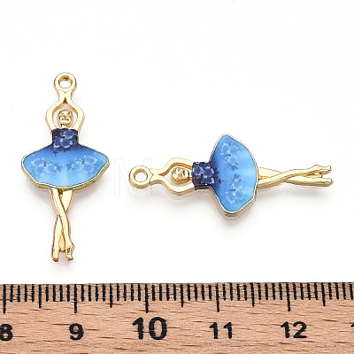 Printed Light Gold Tone Alloy Pendants ENAM-N056-207G-1