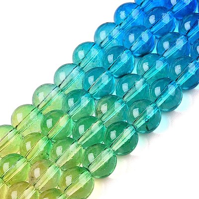 Baking Painted Transparent Glass Beads DGLA-M001-8mm-04-1