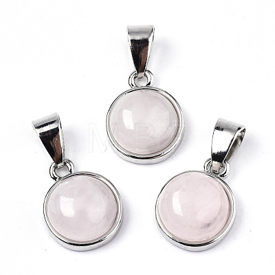 Natural Rose Quartz Pendants G-T131-19F-1