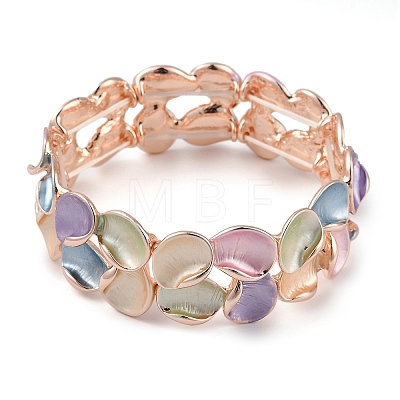 Coloful Alloy Enamel Links Stretch Bangles BJEW-B100-06-1