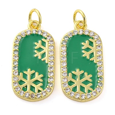 Christmas Series Brass Micro Pave Cubic Zirconia Pendants KK-S401-03G-C-1