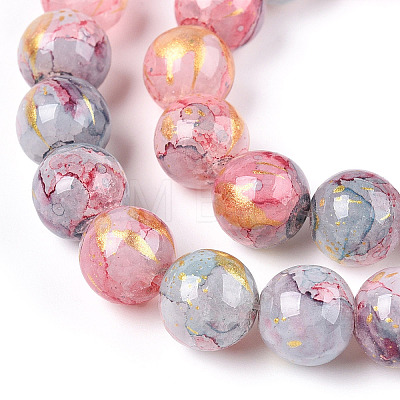 Baking Painted Crackle Glass Bead Strands X-DGLA-R053-05K-A-1