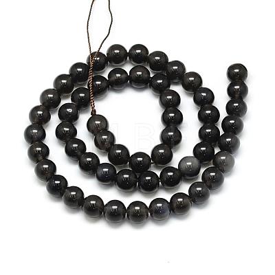 Natural Obsidian Beads Strands G-S150-15-8mm-1