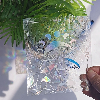 Rectangle Colorful Suncatcher Rainbow Prism Electrostatic Glass Stickers MUSH-PW0001-130-1
