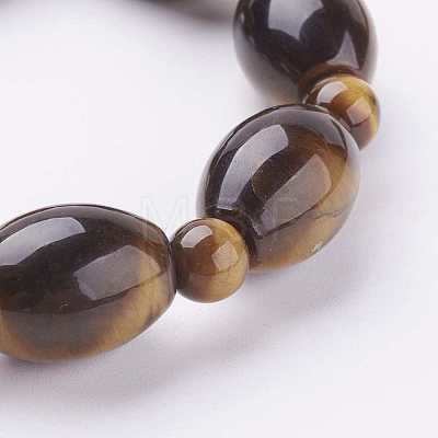 Natural Tiger Eye Beads Stretch Bracelets BJEW-K164-A01-1