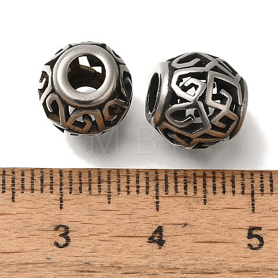 304 Stainless Steel European Beads STAS-D191-05L-AS-1