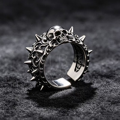 Alloy Skull Rivet Cuff Open Rings WGF9BFE-01-1
