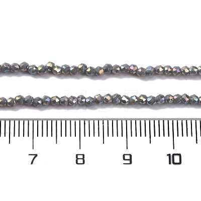 Transparent Electroplate Glass Beads Strands EGLA-H107-01A-B07-1