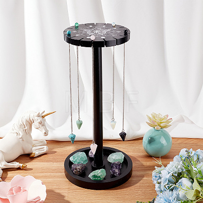Wooden Pendulum Display Stand with Tray DIY-CN0002-23-1