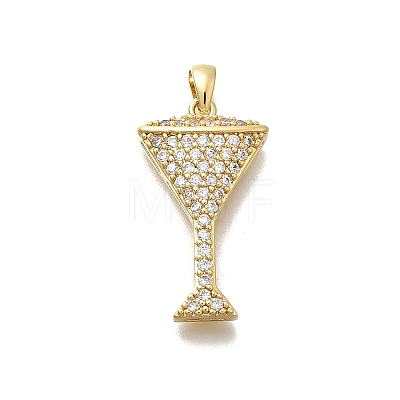 Brass Micro Pave Cubic Zirconia Pendants KK-D339-13G-02-1