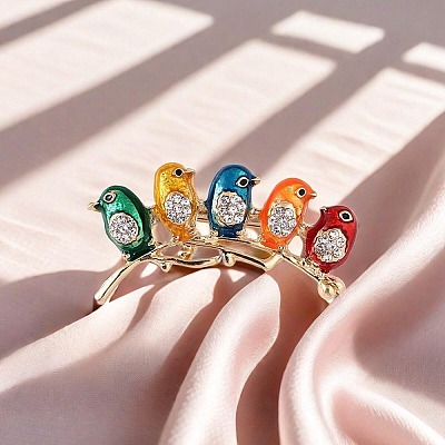 Zinc Alloy Enamel Rhinstone Brooches JEWB-V001-03A-01-1