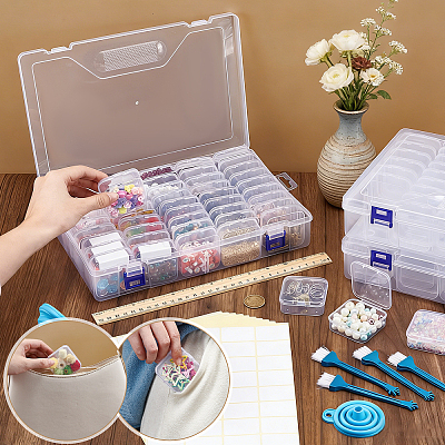 3 Sets Rectangle PP Plastic Organizer Storage Boxes CON-TW0001-02-1