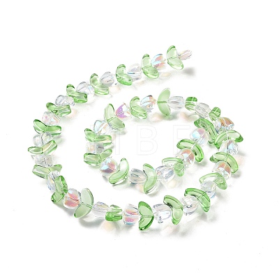 Electroplate Transparent Glass Beads Strands LAMP-H061-02G-1