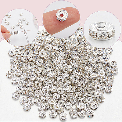 300Pcs Brass Rhinestone Spacer Beads RB-SP0001-02-1