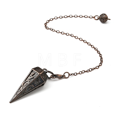 Rack Plating Brass Cone Dowsing Pendulum Pendants AJEW-G064-01-1