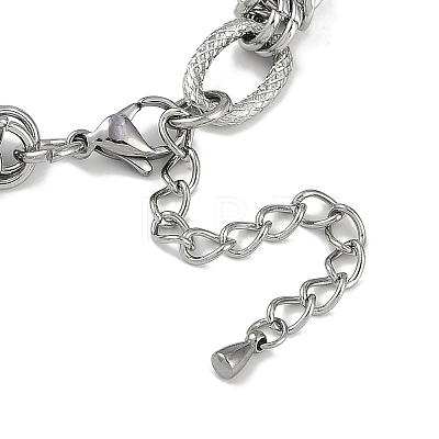 304 Stainless Steel Oval & Knot Link Bracelets for Men Women BJEW-G725-02P-1