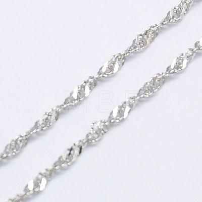 Anti-Tarnish Rhodium Plated 925 Sterling Silver Necklaces STER-E007-1A-1