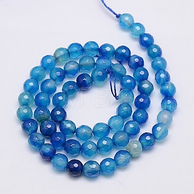 Natural Agate Beads Strands G-G580-6mm-05-1