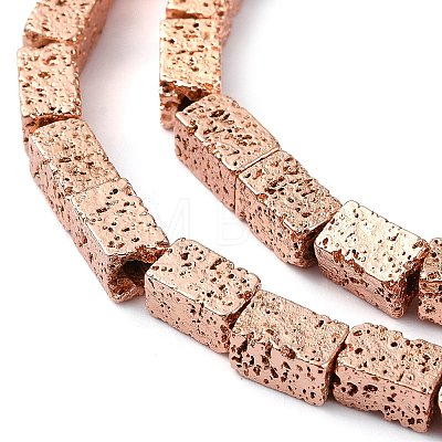 Electroplated Natural Lava Rock Beads Strands G-I360-K01-03-1