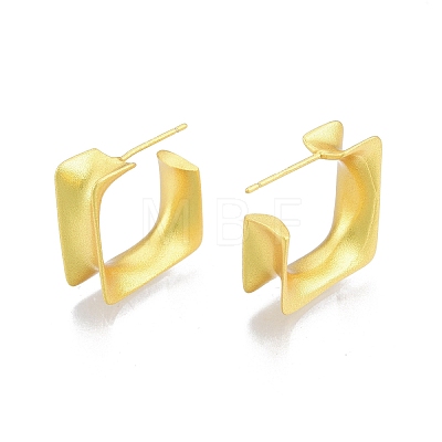 Rack Plating Brass Square Stud Earrings EJEW-G322-06MG-1