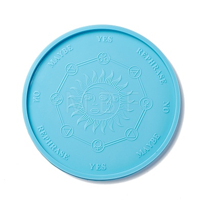Astrology Board Theme Flat Round Cup Mat Silicone Molds DIY-I088-06A-1