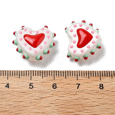 Painted Glass Beads Bumpy Beads Heart X-LAMP-V001-07D-1
