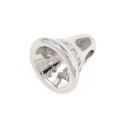 Brass Micro Pave Clear Cubic Zirconia Charms KK-H268-11P-1