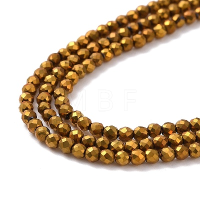 Electroplate Glass Beads Strands GLAA-H021-01A-FP04-1