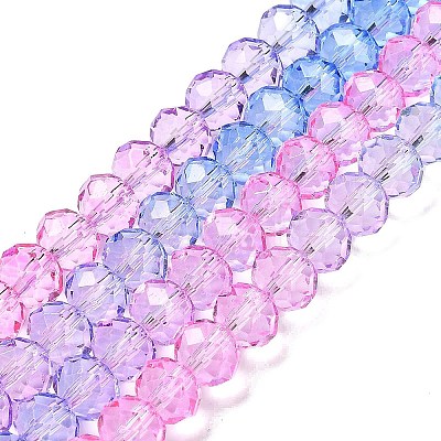 Transparent Painted Glass Beads Strands DGLA-A034-T8mm-A08-1