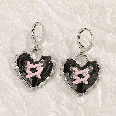Alloy Enamel Hoop Earrings FS-WGBA760-02-1