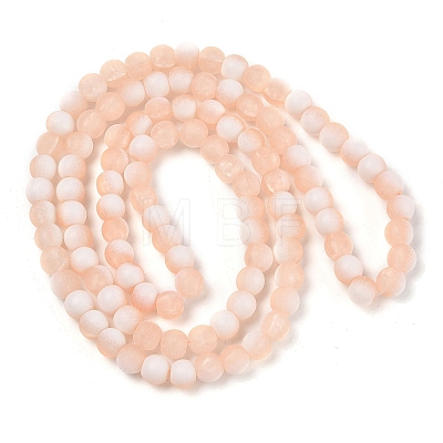 Frosted Crackle Glass Beads Strands GLAA-U001-6mm-M05-1