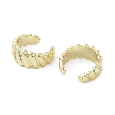 Rack Plating Brass Cuff Ring Finding EJEW-C081-15G-1