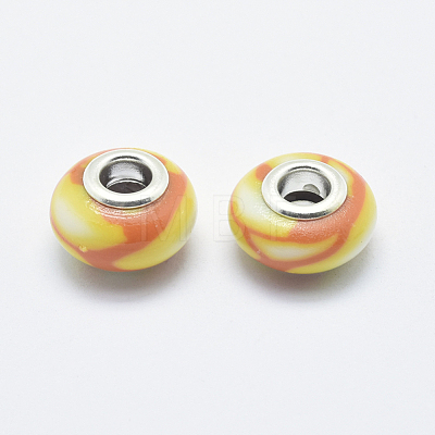 Handmade Polymer Clay European Beads CLAY-K002-C16-1