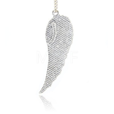 Antique Silver Plated Alloy Wing Big Pendants ALRI-N019-04-1