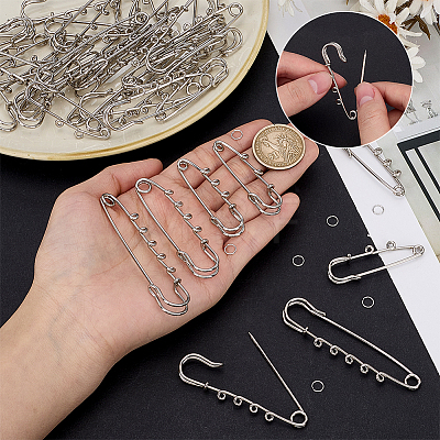 40Pcs Alloy Brooch Findings FIND-PH0060-23-1