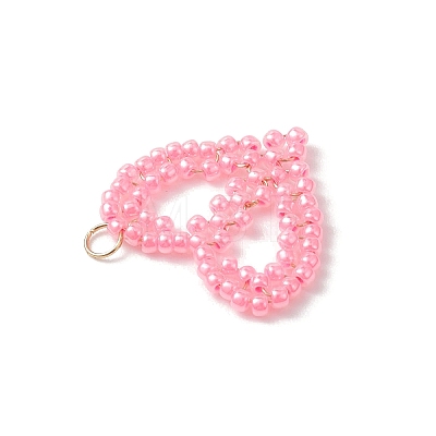 Glass Seed Beaded Pendants PALLOY-MZ01158-01-1