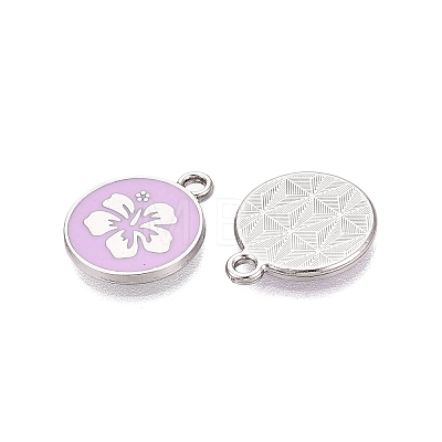 Rack Plating Alloy Enamel Pendants ENAM-N070-01F-01P-01-1