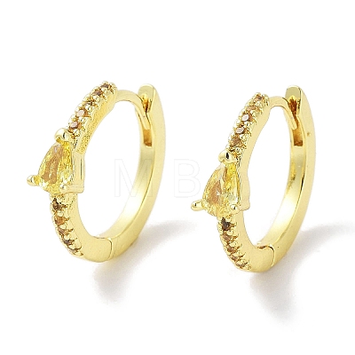 Brass Pave Cubic Zirconia Hoop Earrings for Women EJEW-L269-126G-1