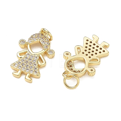 Brass Micro Pave Clear Cubic Zirconia Pendants CU-CBA9AFC-01G-03-1