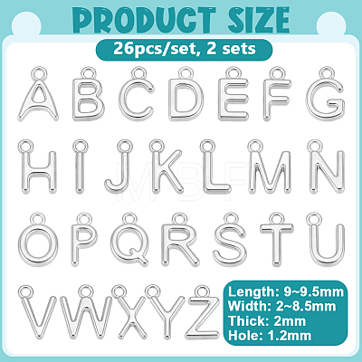 52Pcs 2 Sets 304 Stainless Steel Charms STAS-UN0064-90-1