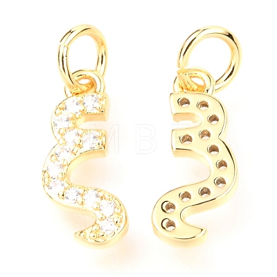 Brass Micro Pave Cubic Zirconia Charms ZIRC-O037-20G-1