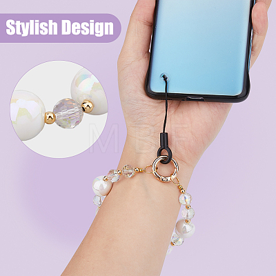 Glass & Acrylic Mobile Straps HJEW-FH00049-1