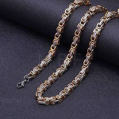 Titanium Steel Byzantine Chain Necklaces for Men FS-WG56795-192-1