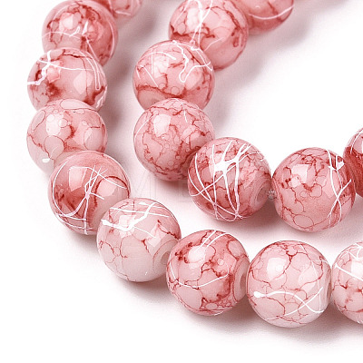 Drawbench Glass Round Beads GLAD-WH0001-01-09-1